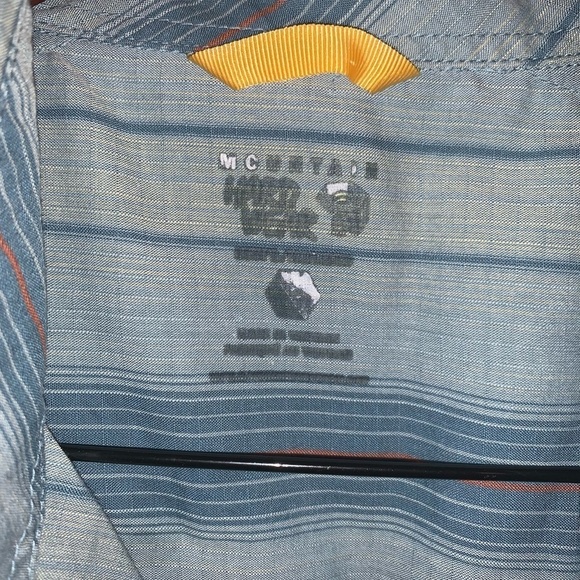 Mountain Hardwear Men’s Blue Striped Button Down Organic Cotton Recycled XL - Picture 2 of 7